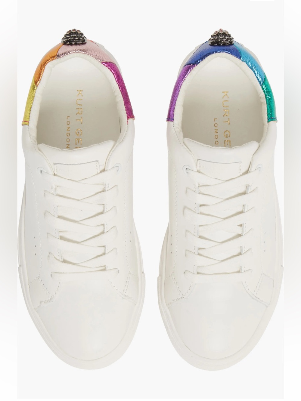 Kurt Geiger London Laney Eagle White Leather Platform Sneakers BNWOT
